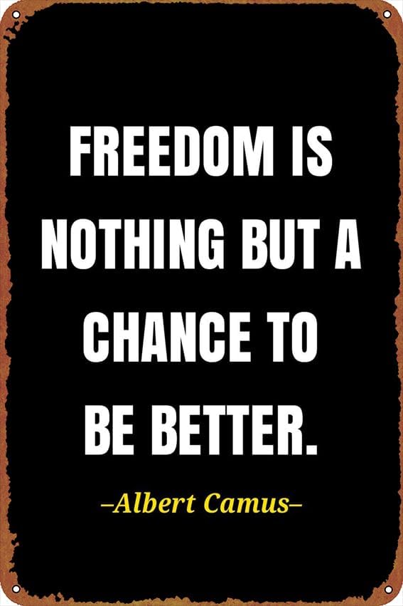 (2D Teneke tablo) Albert Camus - Home Improvement Quotes incelemesi ve fiyatı